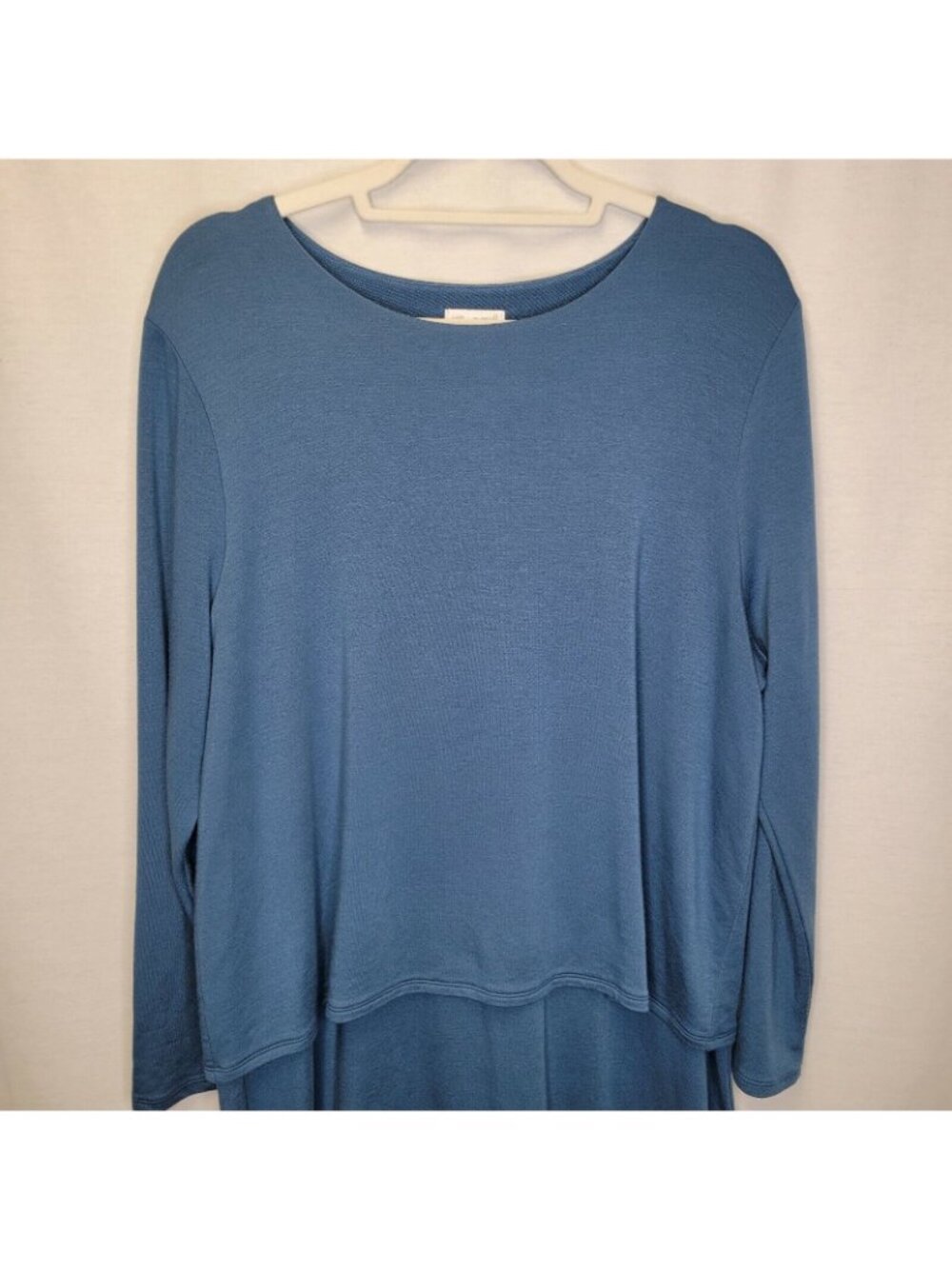 J. Jill PureJill Women's Large Dress Luxe Tencel Blue Long Sleeve Layered - Picture 3 of 8